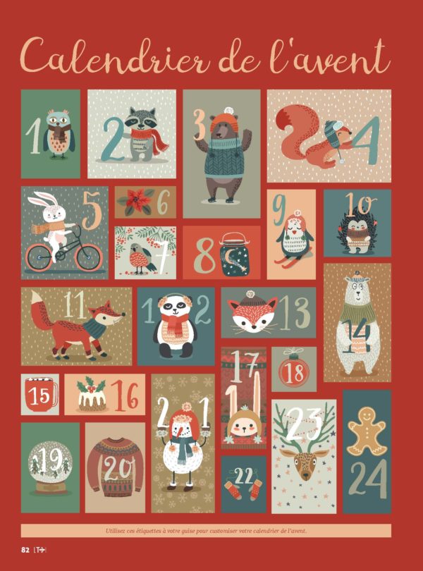 Des étiquettes pour calendrier de l