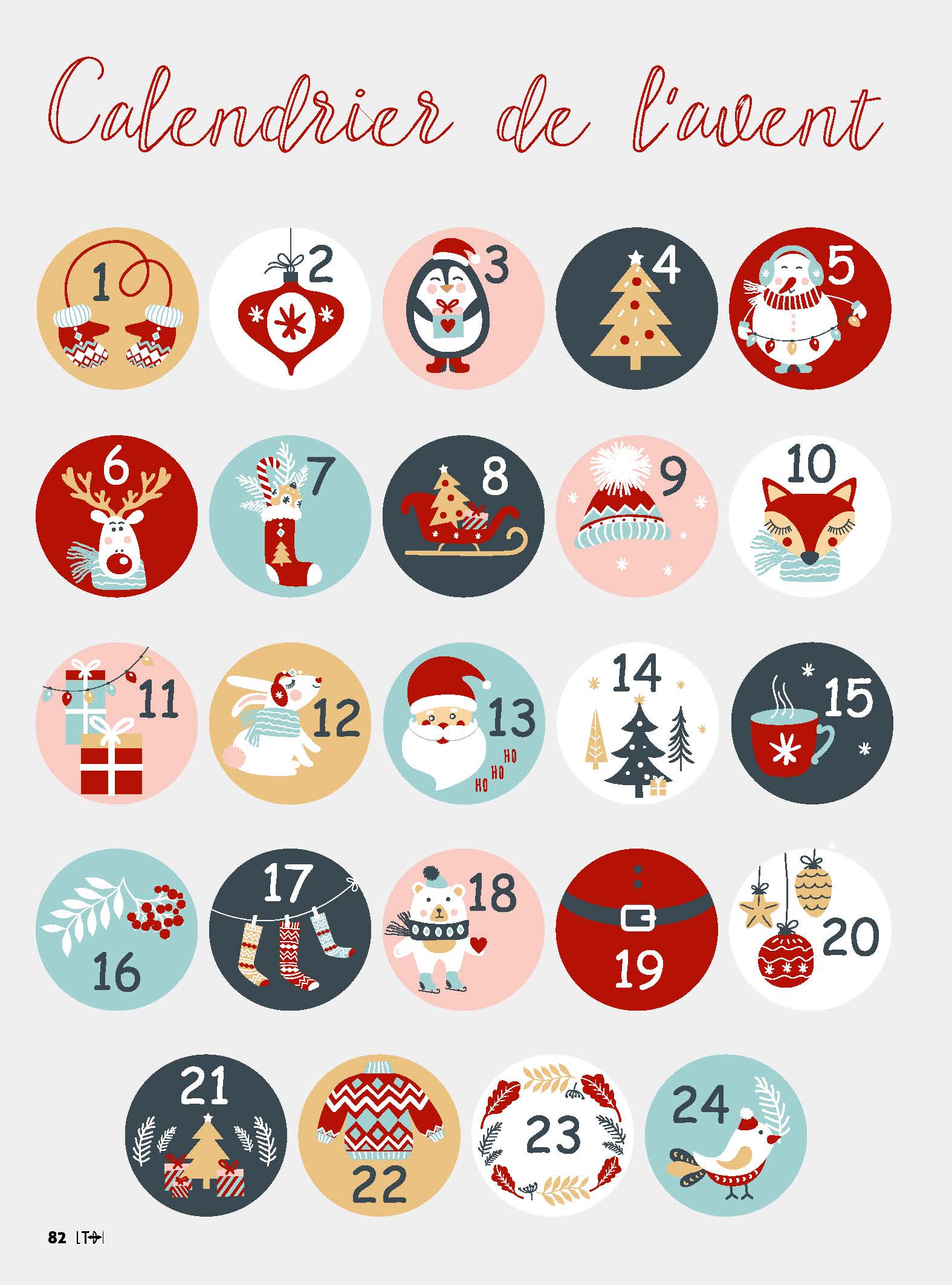 Des étiquettes pour calendrier de l'avent à imprimer gratuitement La