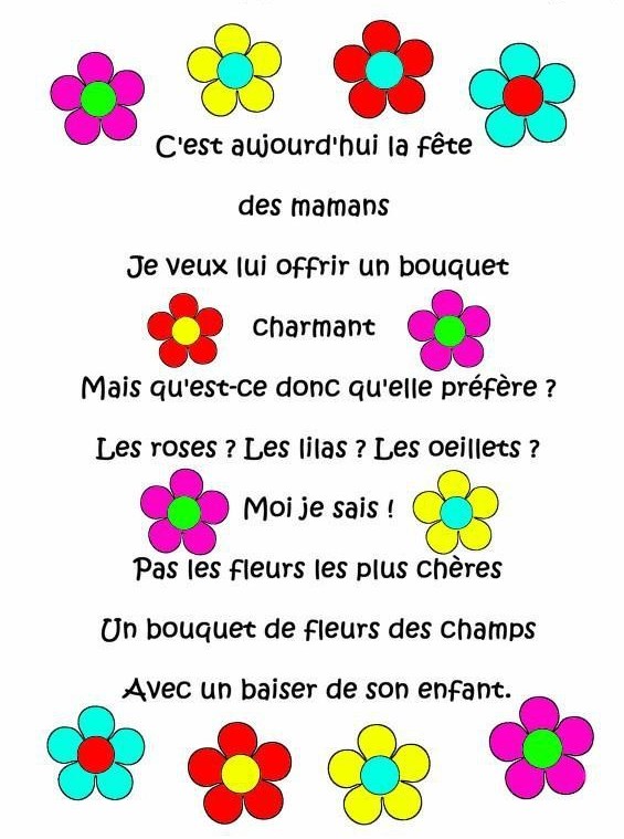 poème fête des mères
