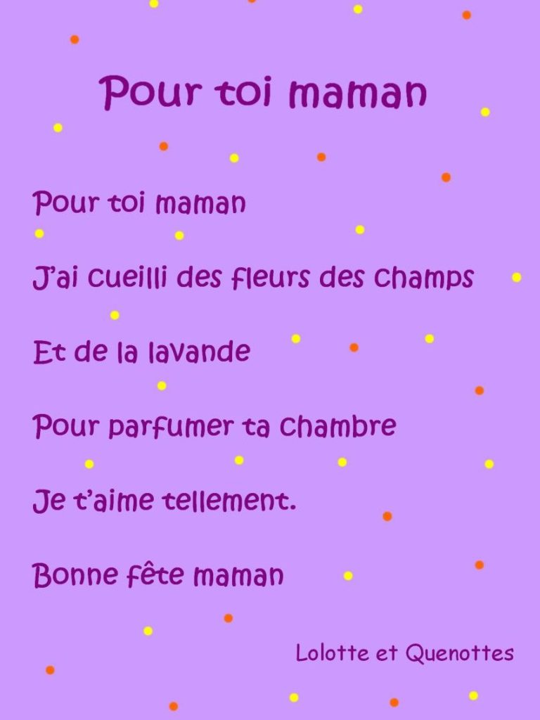 poème fête des mères
