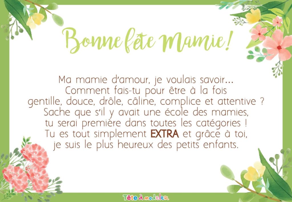 poème fête des grands-mères
