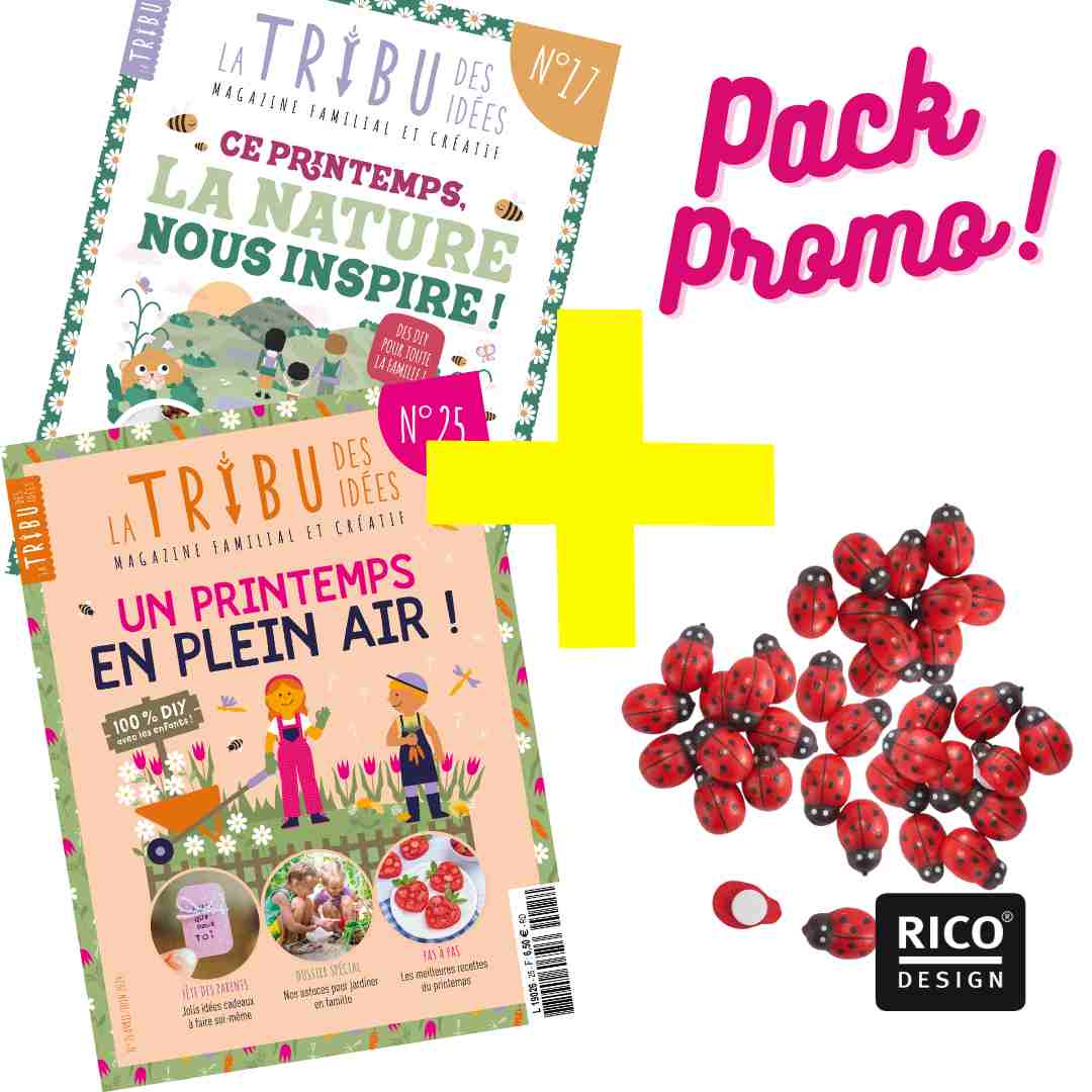 Pack printemps : numéro 25, numéro 17 et lot de coccinelles autocollantes